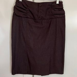BROWN SKIRT STRETCHY FABRIC